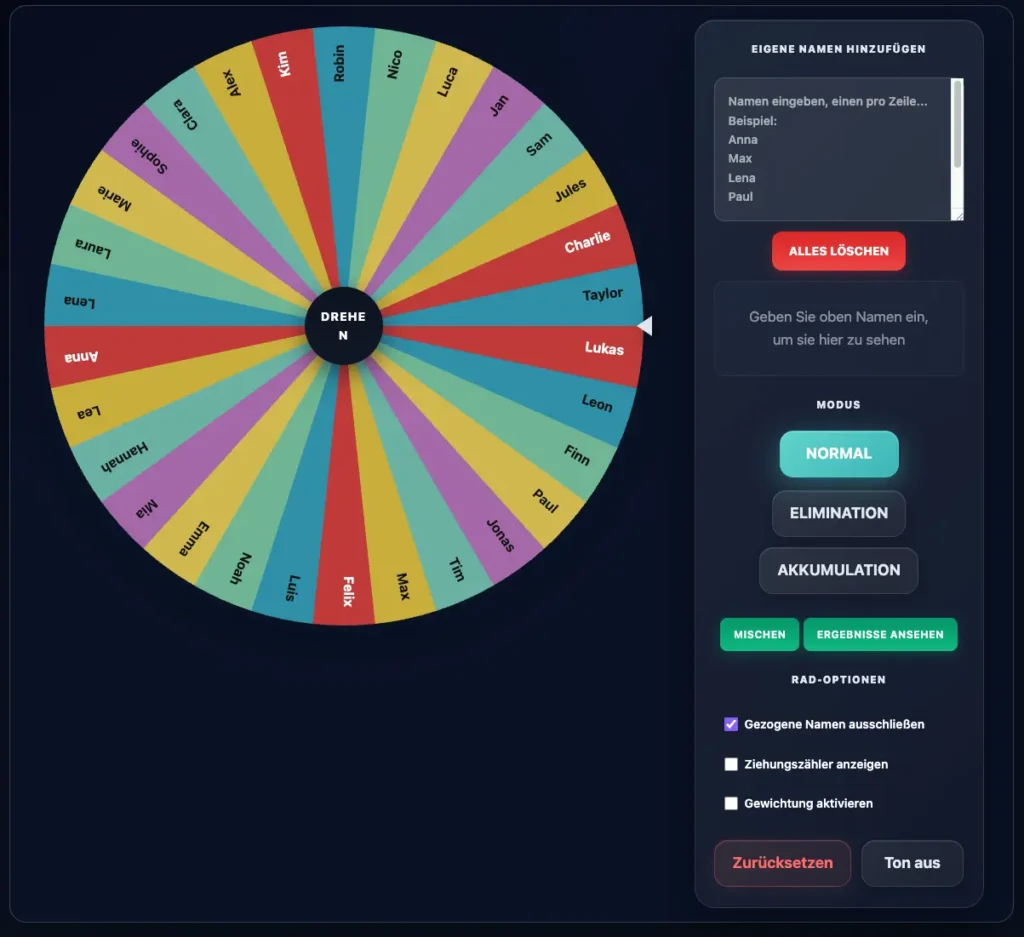 Alle Zufalls Tool 2 Zufallsrad-Namens